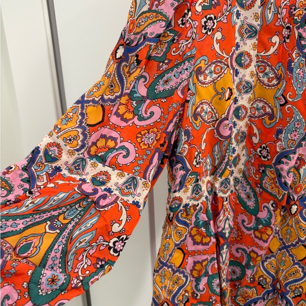 Shoshanna Paisley Floral Peasant Top Size Medium - Picture 5 of 15